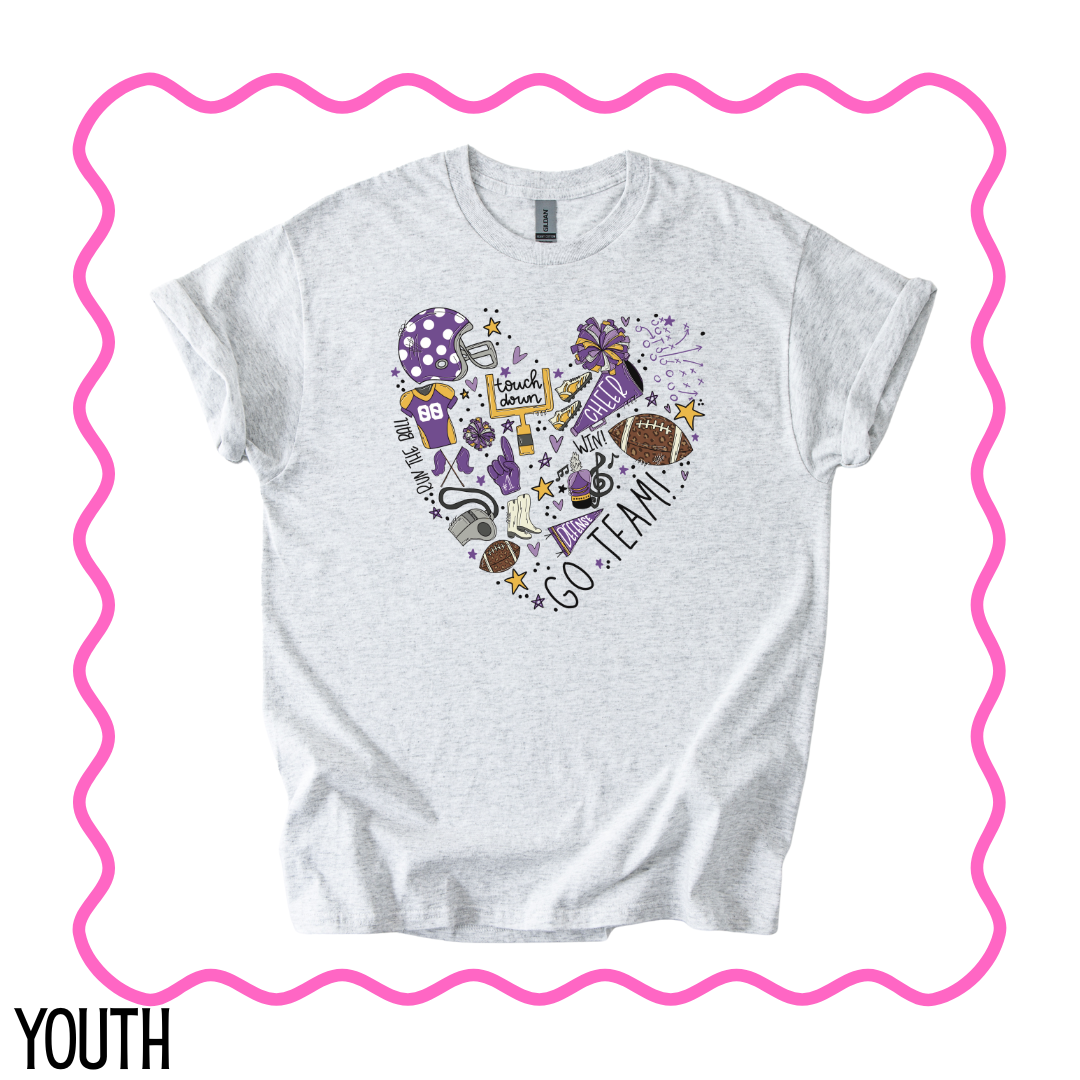 YOUTH Heart Collage Tee - Ash Gray