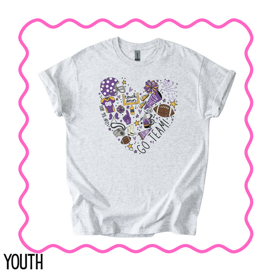 YOUTH Heart Collage Tee - Ash Gray