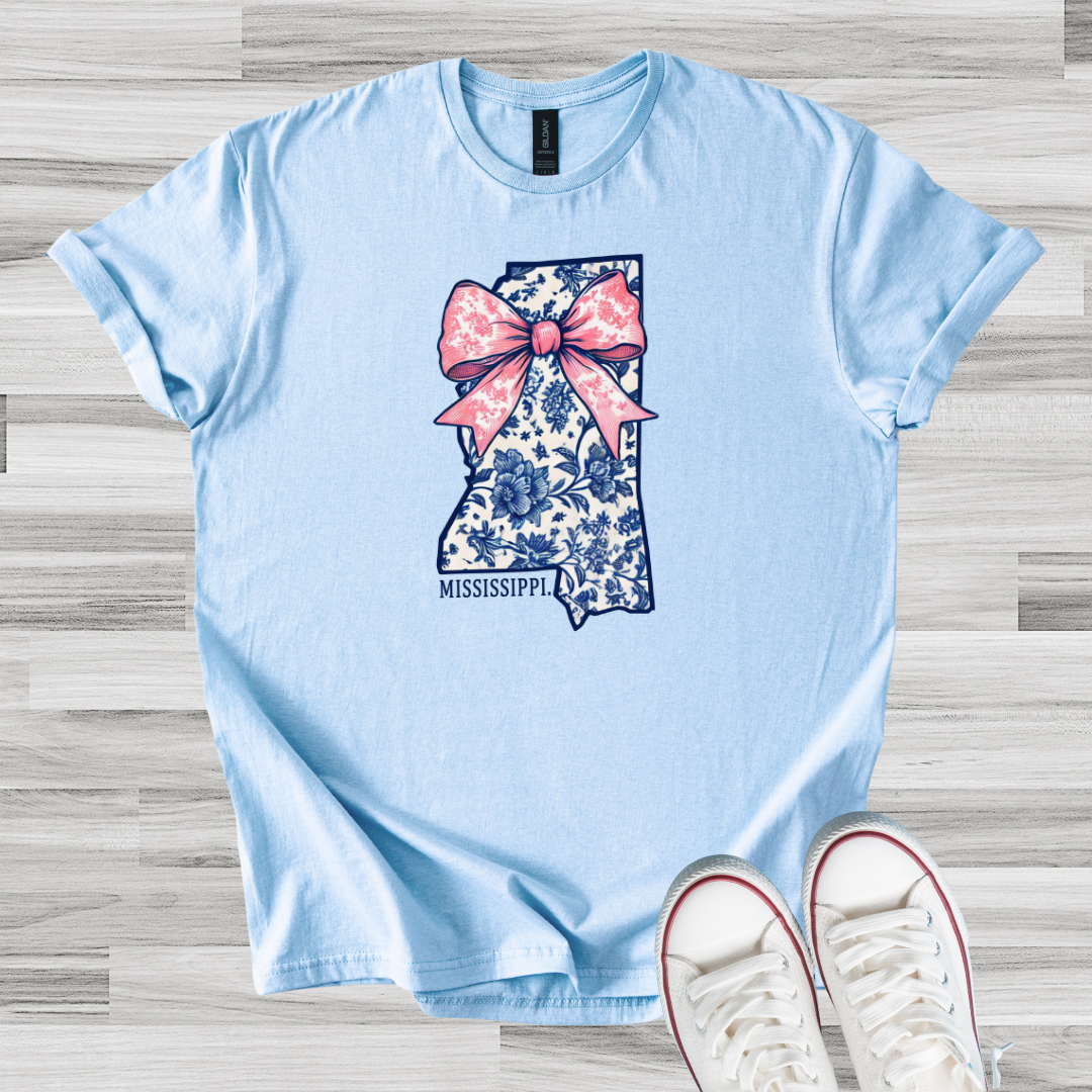 Light Blue MS Bow Tee