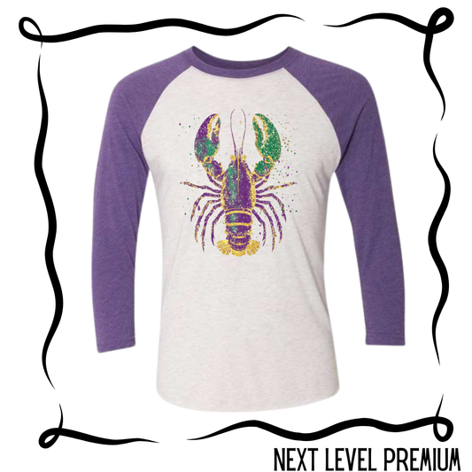 Mardi Gras Crawfish Raglan Tee