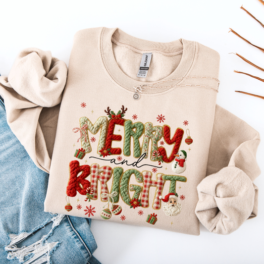 Merry & Bright Faux Yarn Sweatshirt