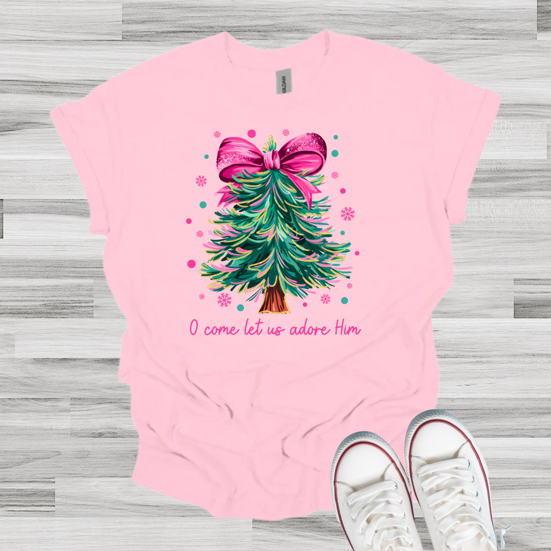 Pink Bow Tree Tee