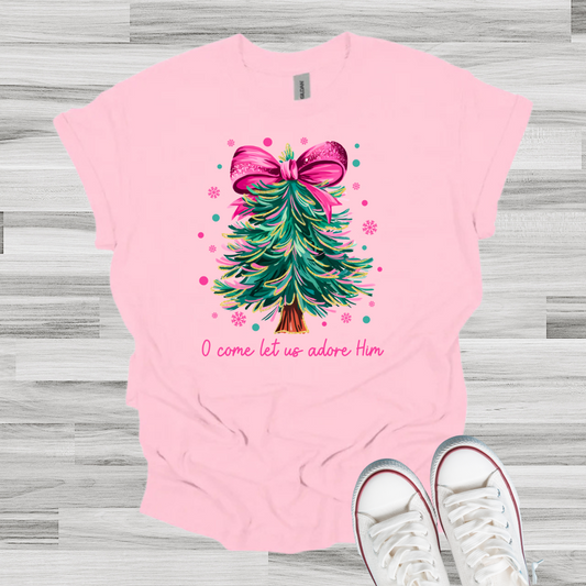 Pink Bow Tree Tee