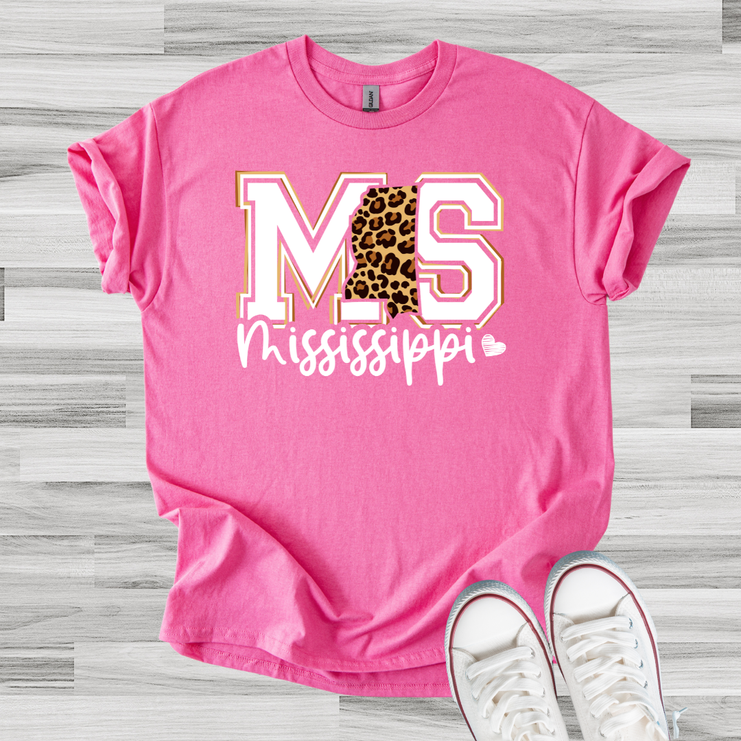 Pink Leopard MS Tee