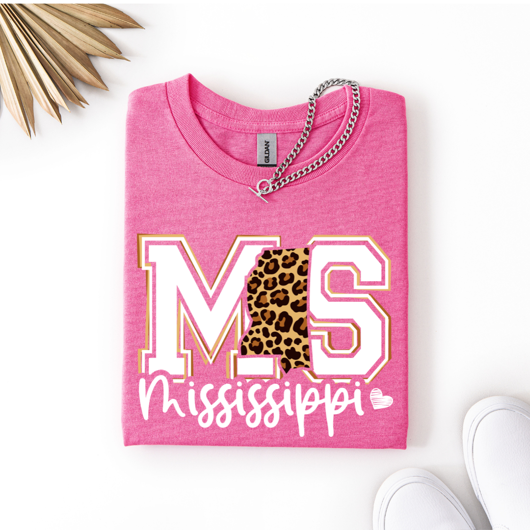 Pink Leopard MS Tee